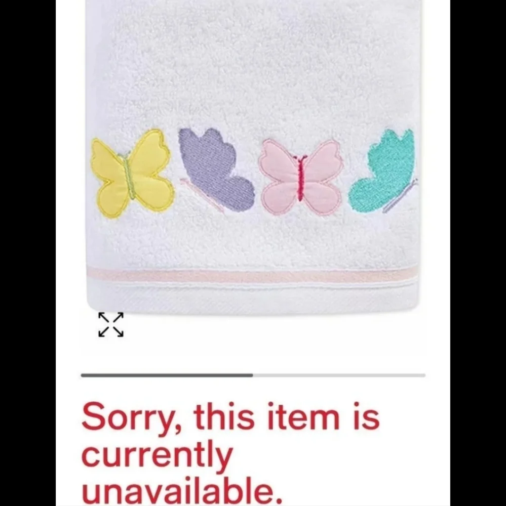 Martha Stewart Collection Spring Butterfly Hand Towels Set of 2 BNWT RETIRED